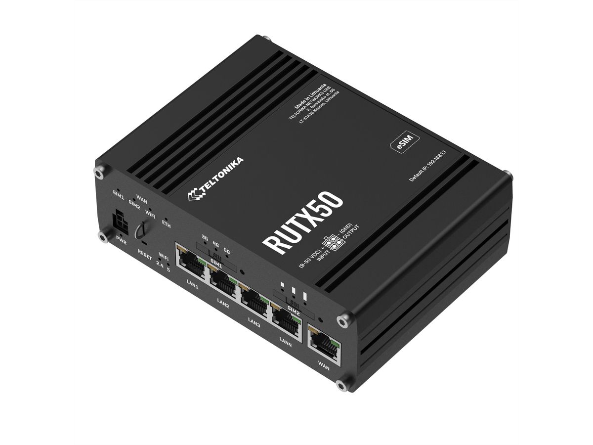 TELTONIKA RUTX50 5G/4G/LTE Industriële router eSIM Version