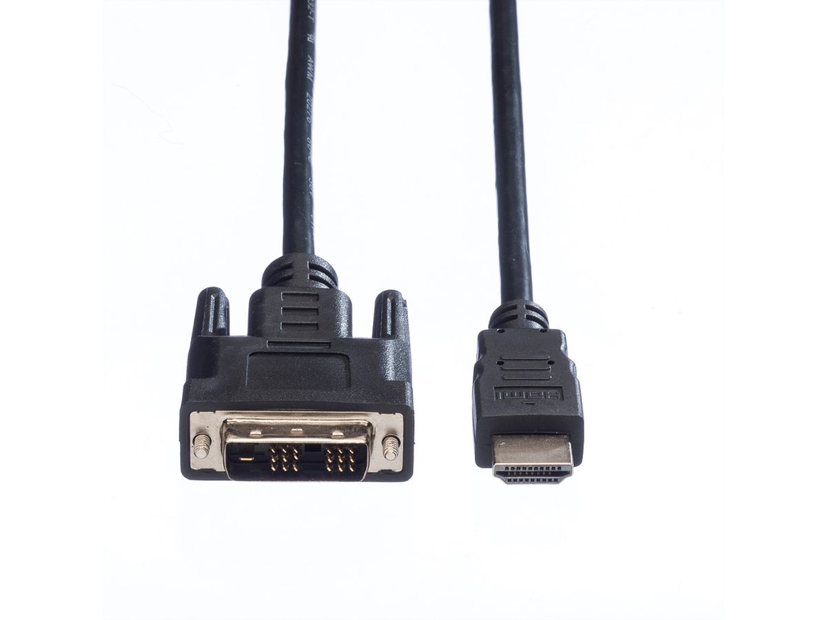 VALUE Monitorkabel DVI (18+1) / HDMI M/M, zwart, 1 m
