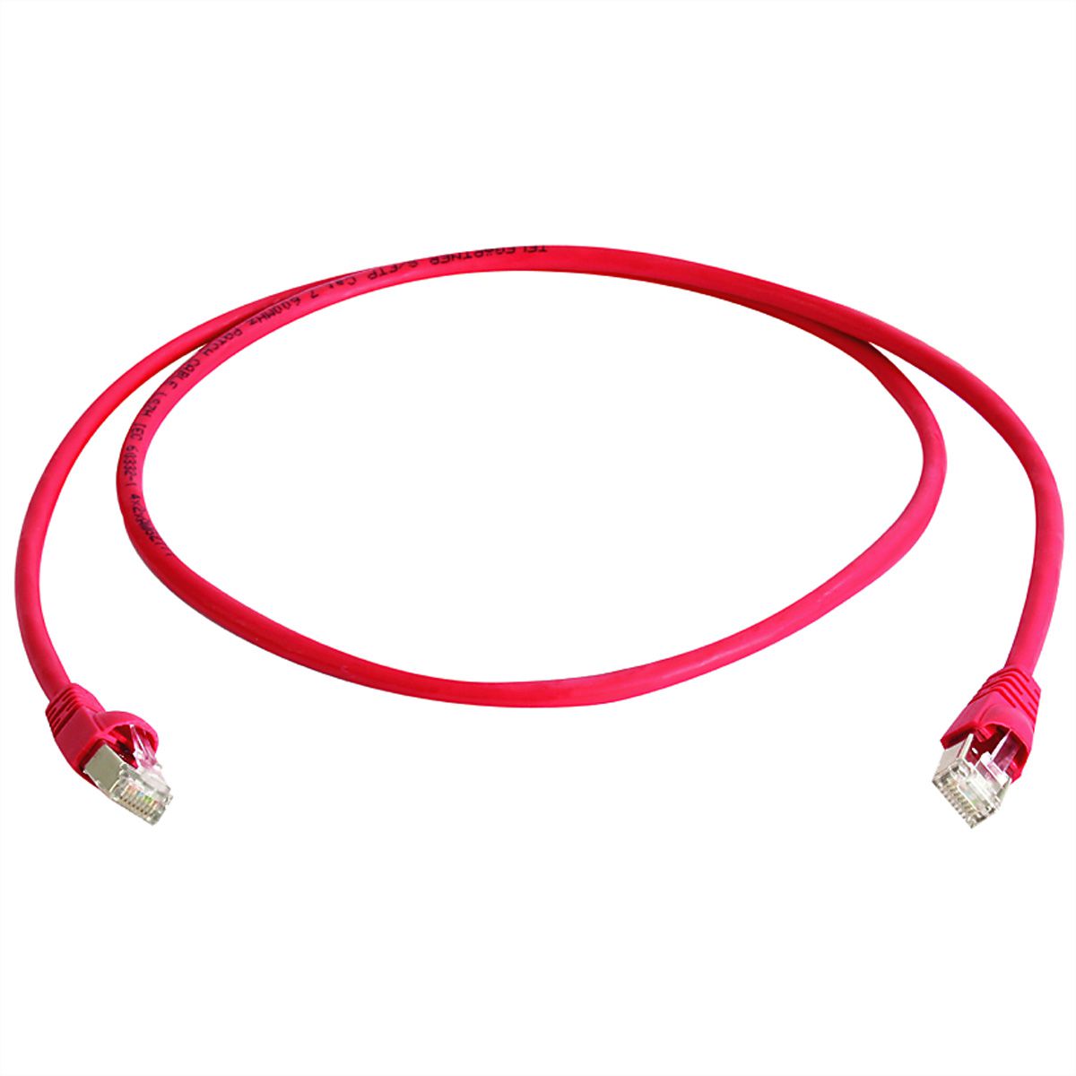 TELEGÄRTNER Patchkabel S/FTP Cat.6A 10/100/1000BT, crossover , rood, 2 m