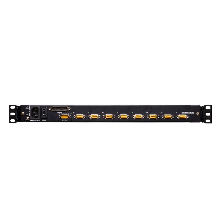 ATEN CL5708MW 43 cm brede LCD KVM-switch, USB-PS/2, VGA, 8 poorten, Toetsenbord indeling Groot-Brittannië