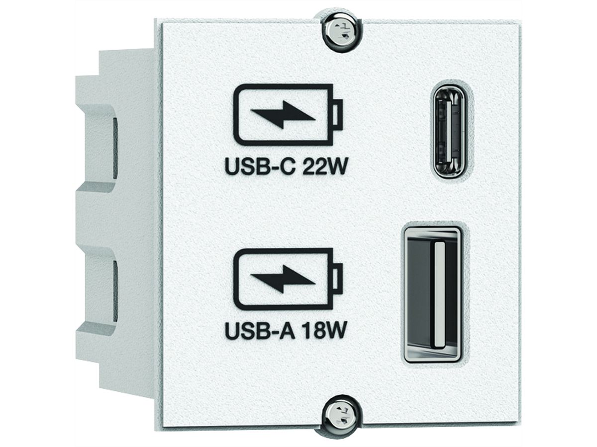 BACHMANN USB A/C 22Watt Oplader CM wit