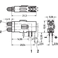 SCHROFF Double LED, Long Type, Ø 3.2 mm, Mounting Planes 1, Red