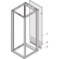 SCHROFF Novastar achterwand met kabelgoot, RAL 7035, 25 U 553W
