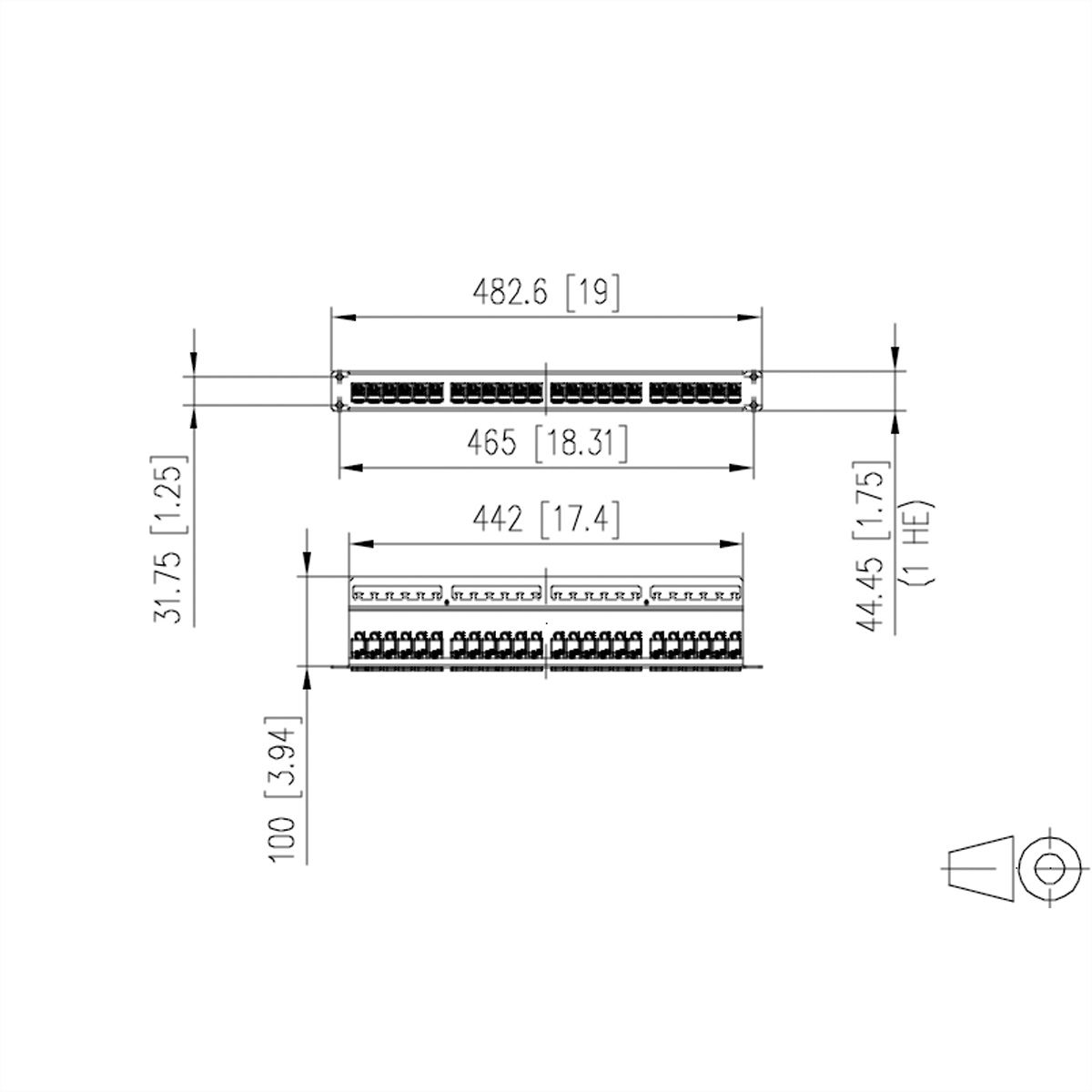 METZ CONNECT C6Amodul 24 port 180°M 1RU, silver