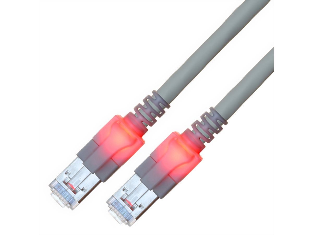 EasyLan S/FTP DualBoot LED Kabel Cat.6 (Class E), LSOH, grijs, 2,5 m