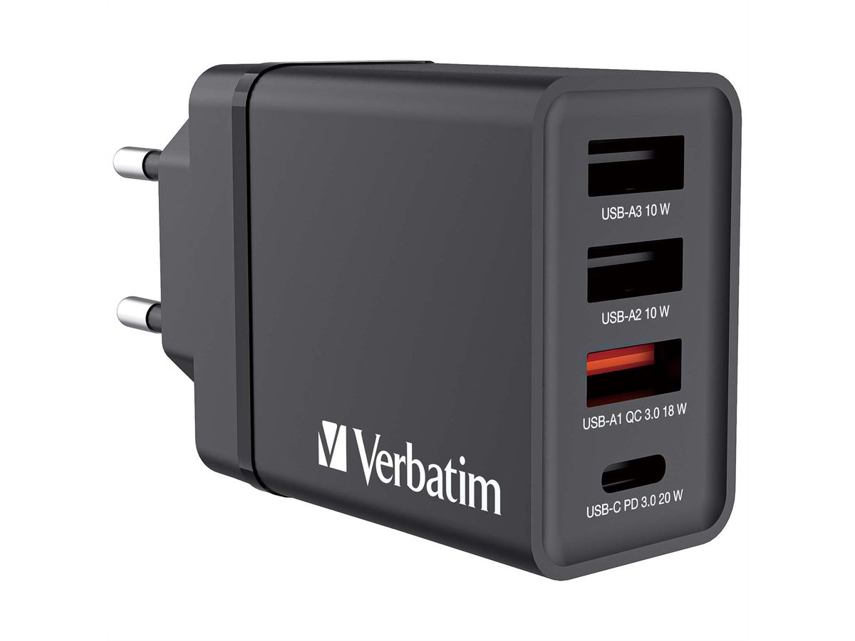 VERBATIM Ladeadapter 30W GaN schwarz