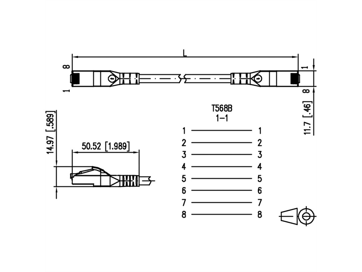 METZ CONNECT Patchkabel Cat.6A AWG 26 , LSOH, zwart, 50 m