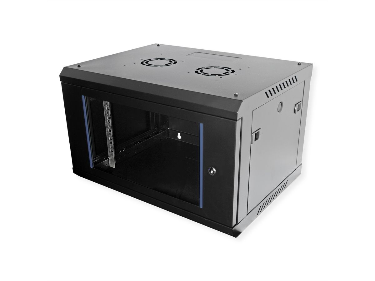 VALUE 19 inch wandbehuizing 6 HE, 600x450 mm zwart, bouwpakket