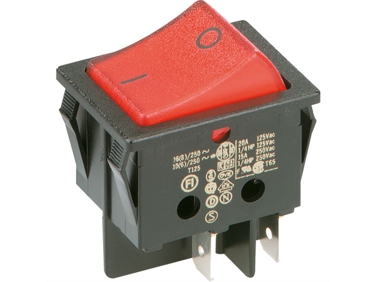 BACHMANN tuimelschakelaar serie 3652, uit-schakelaar, belast, 2-polig, , rood / zwart