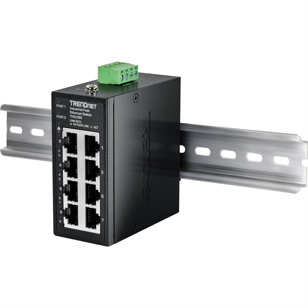 TRENDnet TI-ELC80 8-poorts Ethernet Mini Switch Industriële DIN-rail