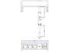 BACHMANN DESK2 3x aardingscontact, 1x CAT6 1x USB3 wit