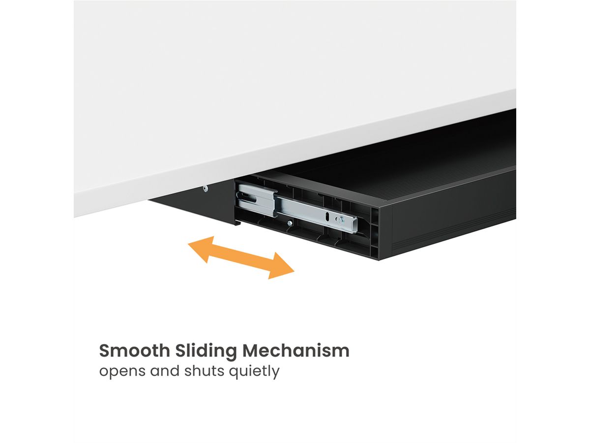 VALUE Ultra-Slim Underdesk Mount Storage Drawer, 420 mm width, black