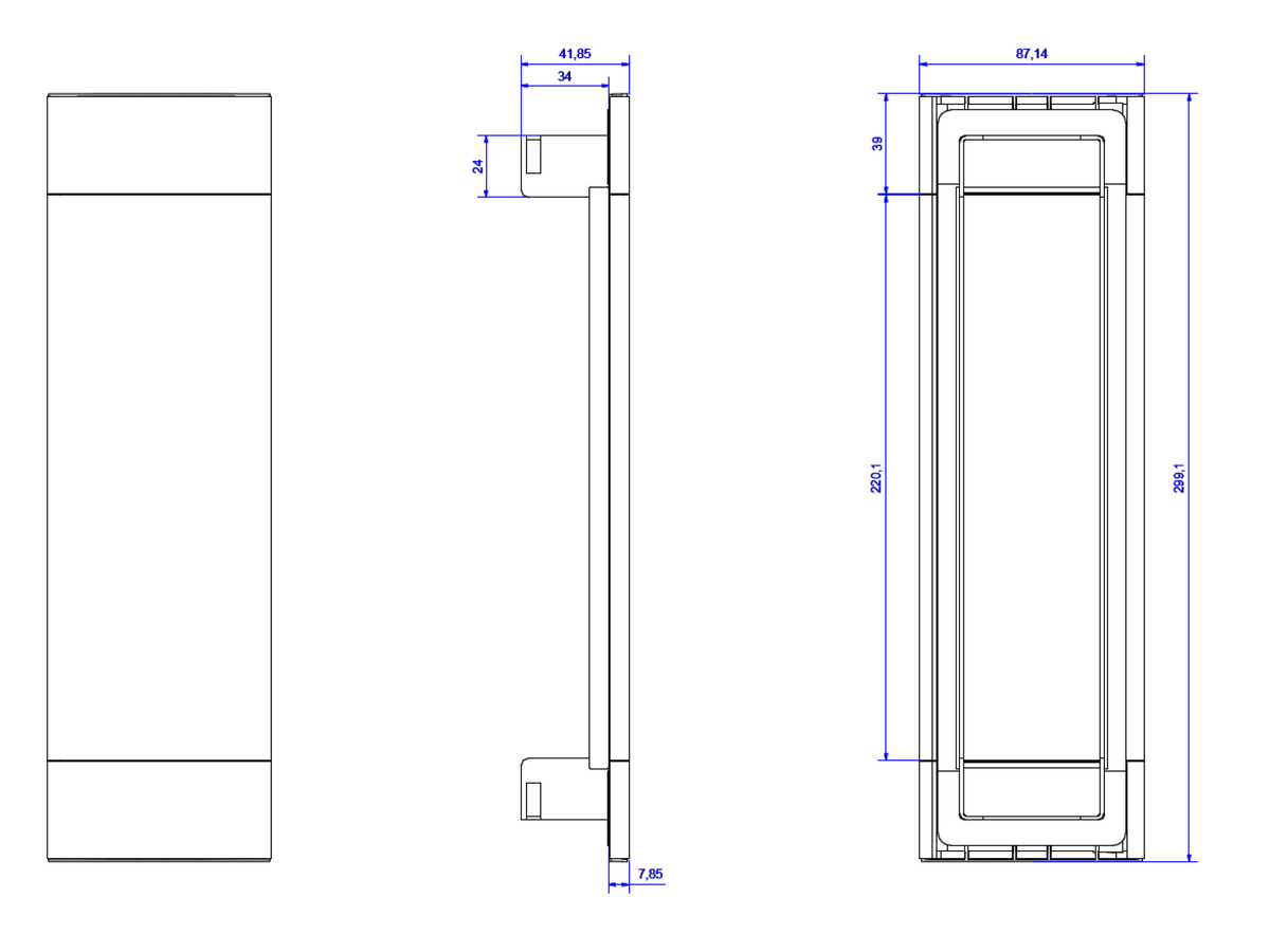 BACHMANN POWER FRAME COVER zwart ALU 4-voudig RAL9005