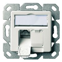 TELEGÄRTNER Dozen AMJ45 Inbouw/50 2x RJ-45 Cat.5e (Class D), wit, (A+B+C)
