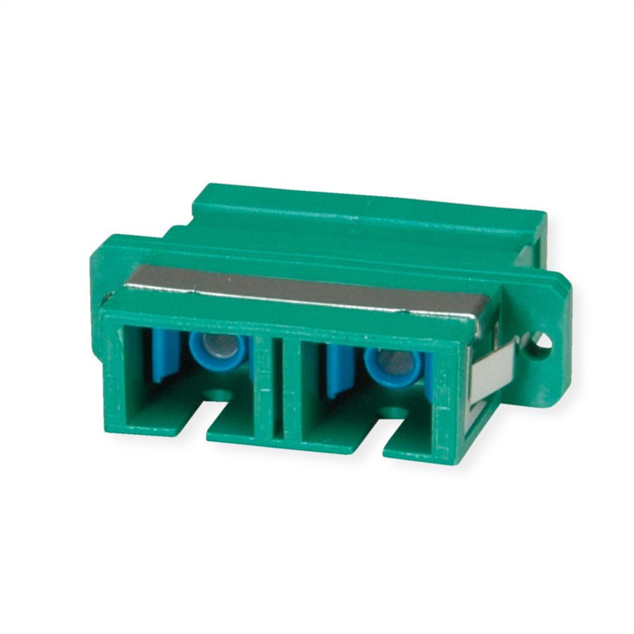 TELEGÄRTNER SC/APC duplex koppeling, singlemode, Keramische huls, kunststof behuizing groen