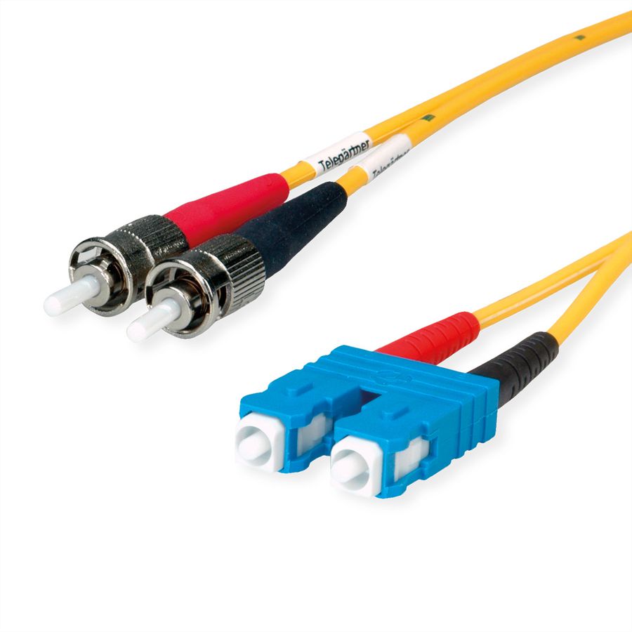 TELEGÄRTNER FO Duplex Adaptor Cables E9/125 OS2, 2x ST, 1x SC Duplex, yellow, 10 m