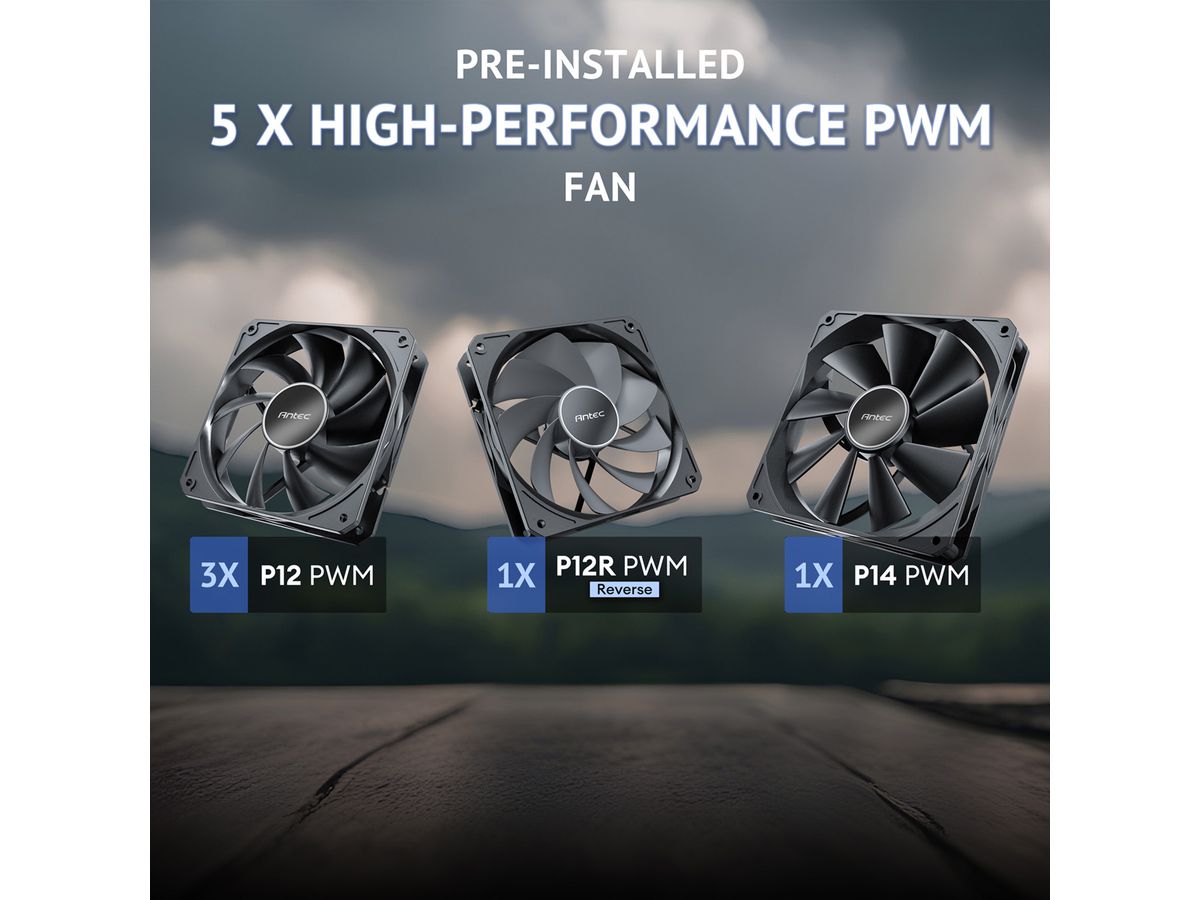 ANTEC FLUX PC case Midi Tower Gaming ATX, black