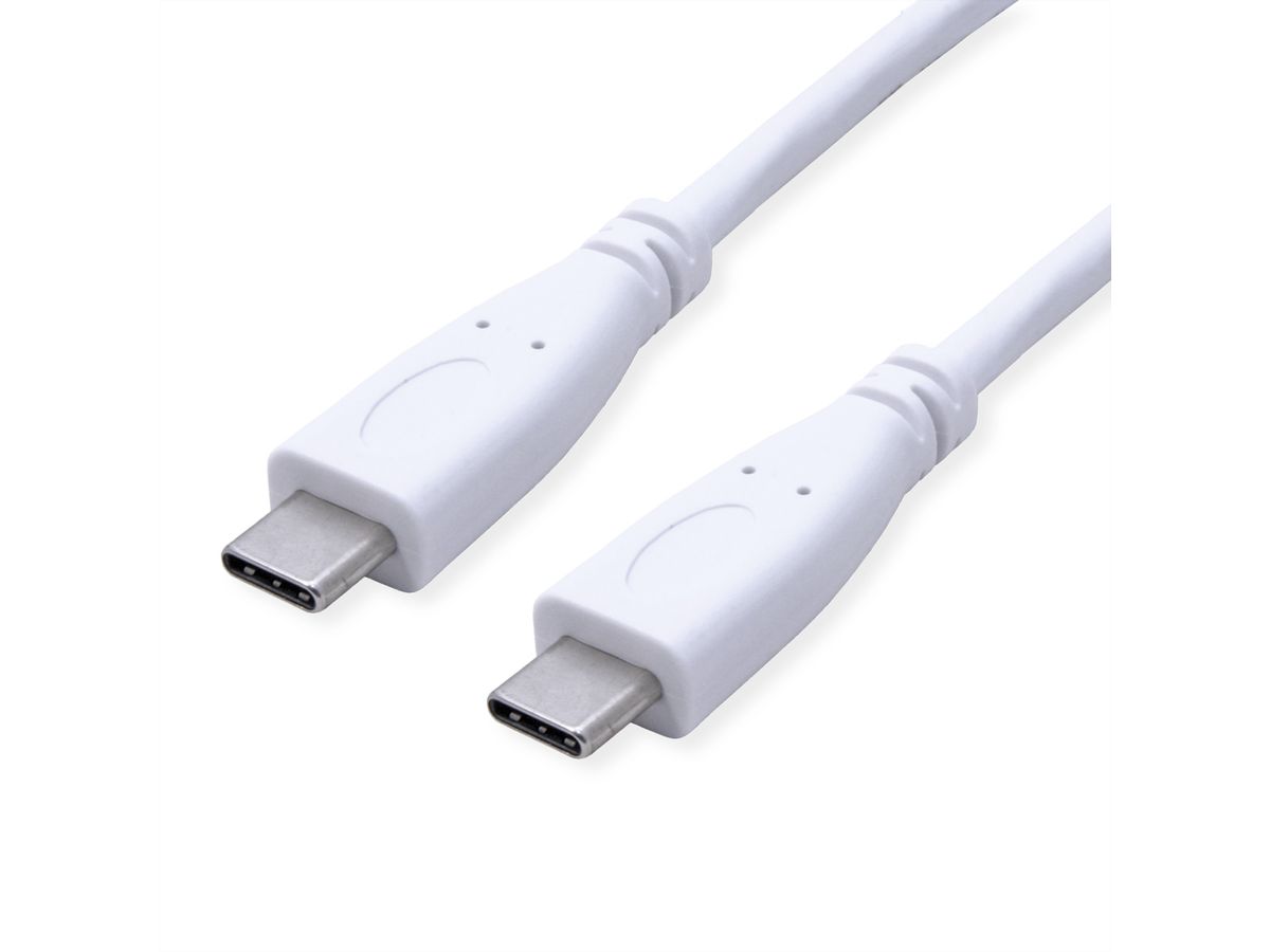 VALUE USB 3.2 Gen 2 Cable, PD (Power Delivery) 20V5A, with Emark, C-C, M/M, white, 0.5 m