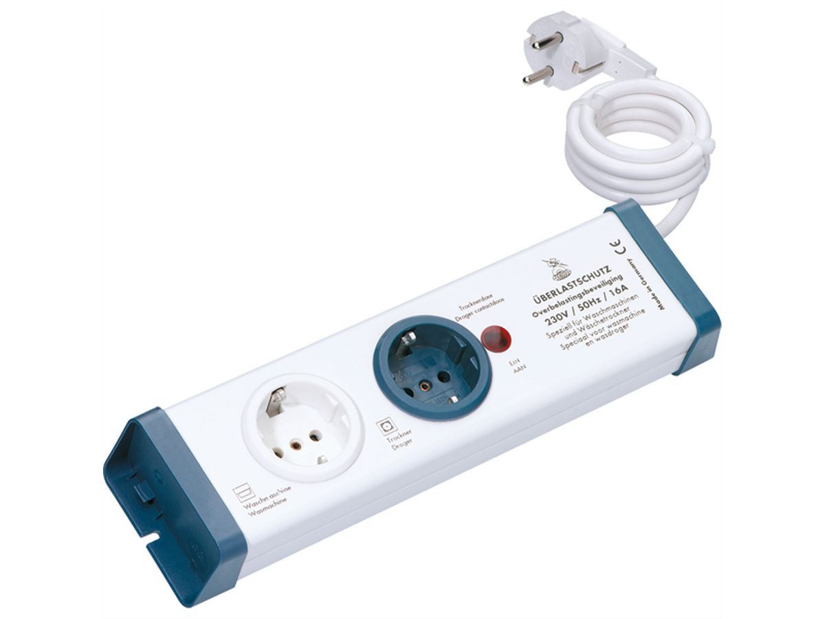 BACHMANN Overbelastingsbeveiliging-stekkerdoos, 2-voudig
