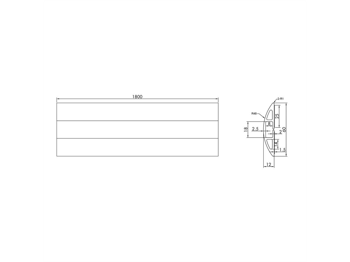 ROLINE Flex Cable Duct, TPE, black, 1.8 m