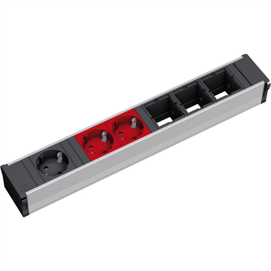 BACHMANN CONI 1xCEE7/3 2xCEE7/3 red, earthing contact 1xblack+2xred