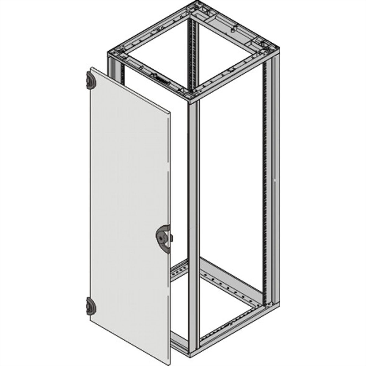 SCHROFF Novastar stalen deur, 180° openingshoek, RAL 7035, 6 HE 553W
