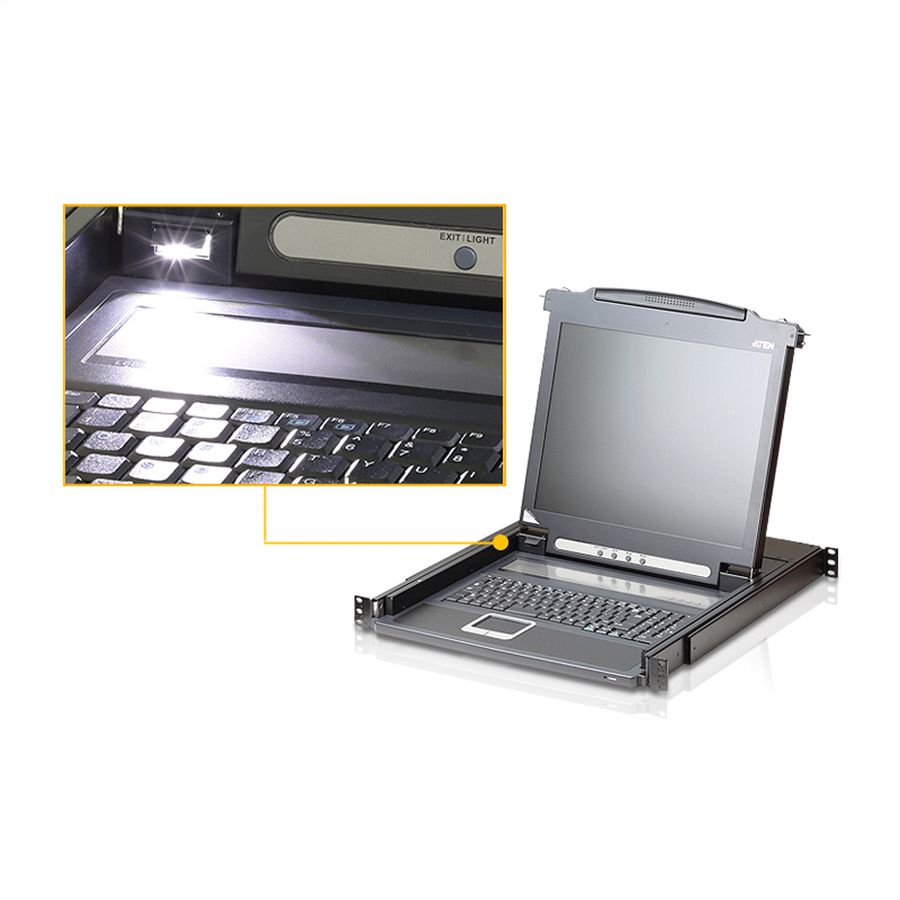 ATEN CL1000M KVM-Console, 43cm LCD, VGA, PS/2, IT-Layout