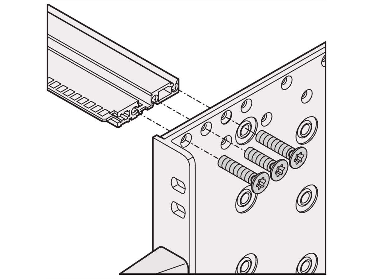 SCHROFF EuropacPRO zijplaat voor textielpakkingen, Type R, 6 HE, 175 mm