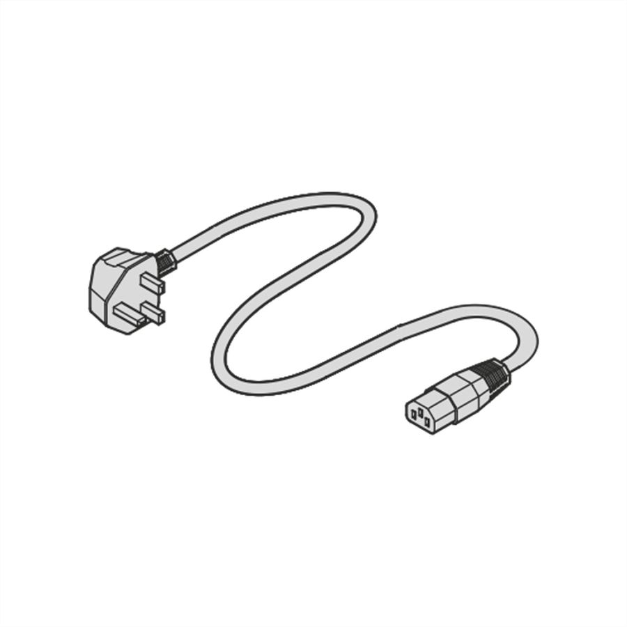 SCHROFF Mains Cable, BS to IEC C13, 2.5 m, Black