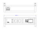 BACHMANN DESK 2xCH T13 1xUSB A/C 22W 1xCM GST18 RAL9010