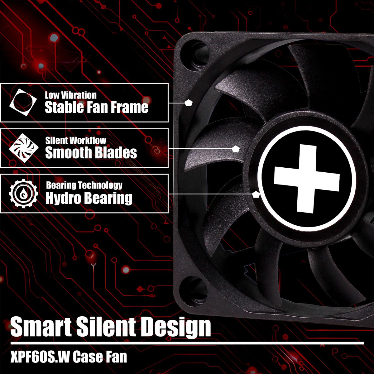 Xilence XPF60S.W 60mm case fan, 3PIN, White Box