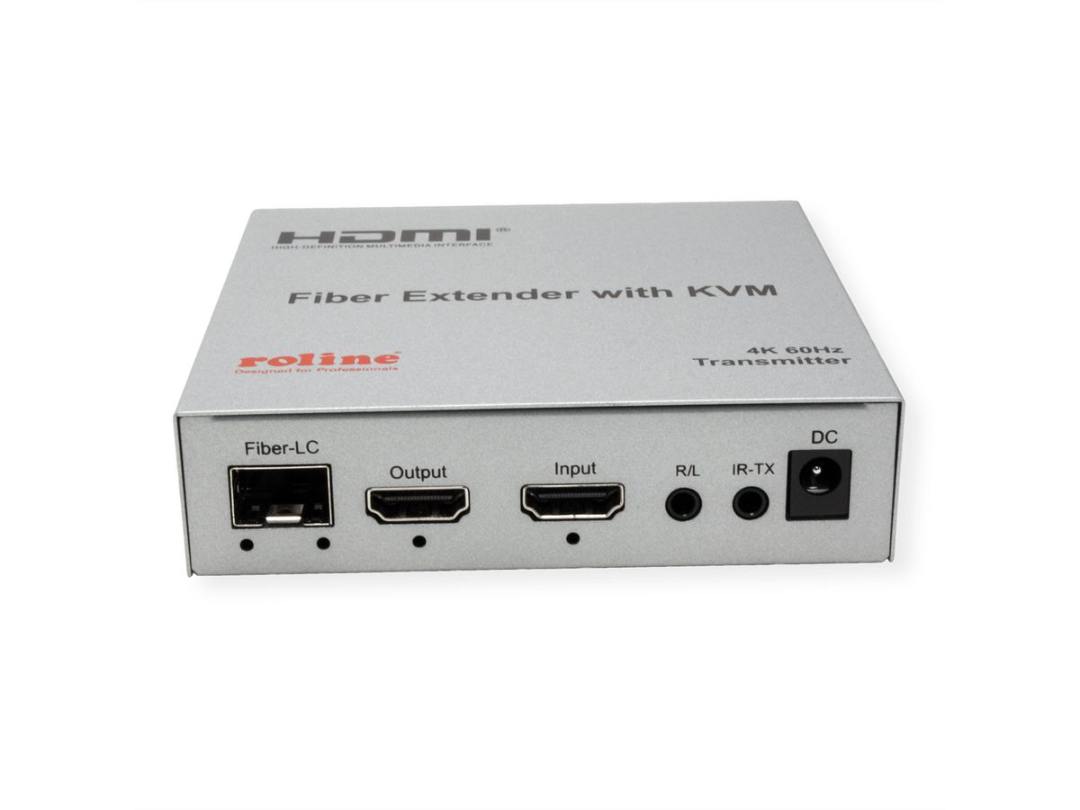 ROLINE KVM Extender over Fiber Optic, HDMI 4K, USB, 20 km