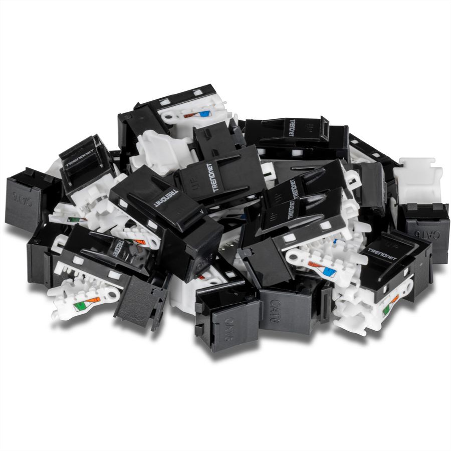 TRENDnet TC-K25C6BK Cat.6 RJ-45 Keystone, 25 stuks zwart, zwart
