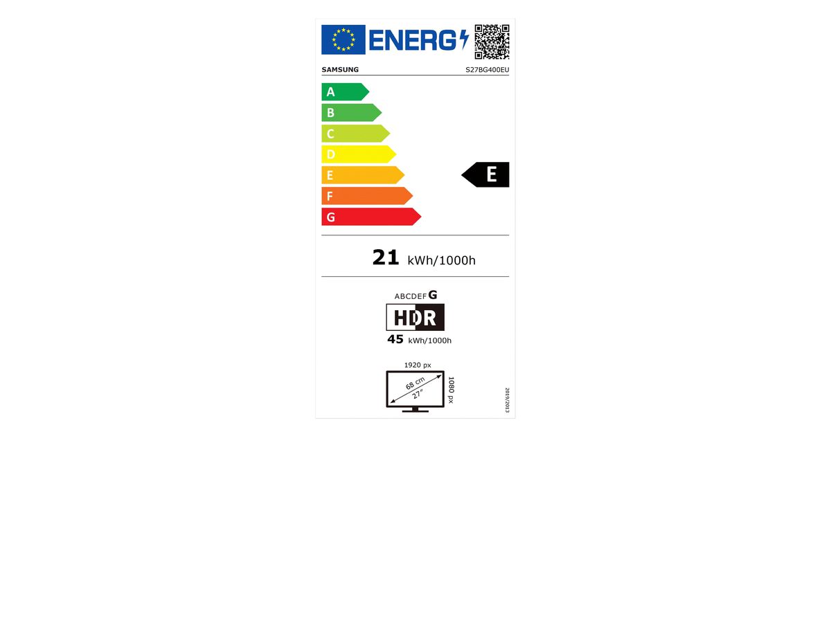 Samsung LS27BG400EUXEN computer monitor 68,6 cm (27") 1920 x 1080 Pixels Full HD LED Zwart