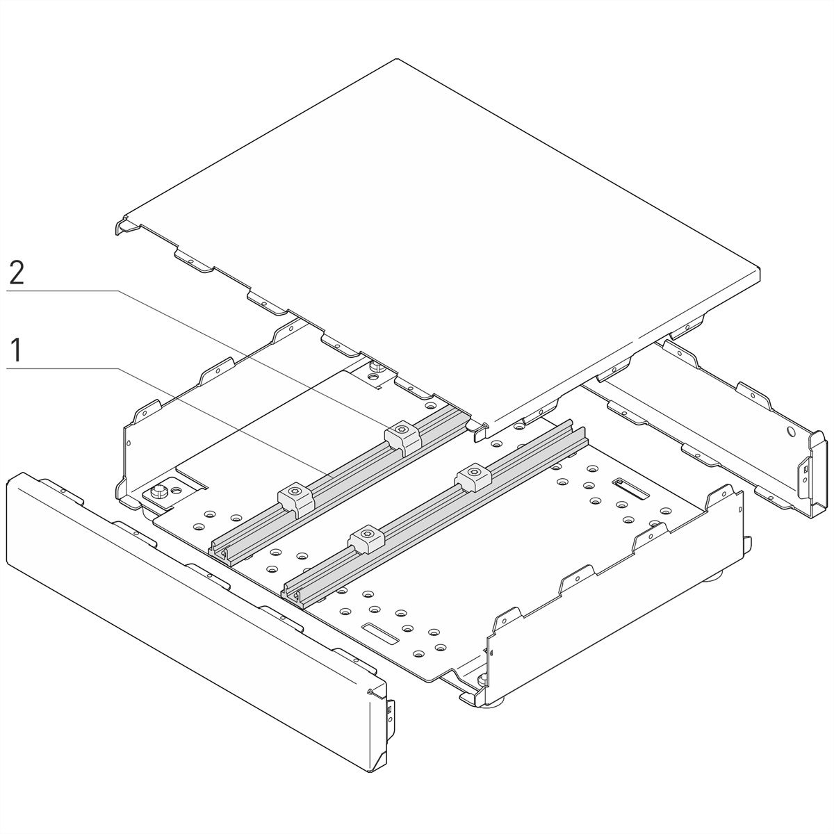 SCHROFF Interscale flexibel railsysteem voor printplaatmontage, 133D, 128,55L