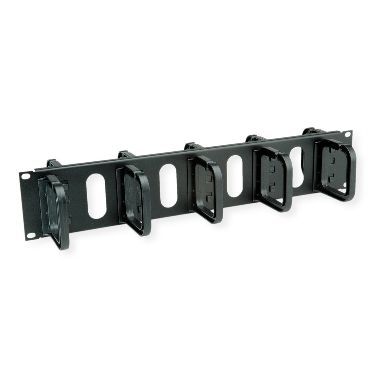 CONTEG 19"-Kabelgeleider 2 HE met 2 x  5 Kabelogen 80 x 80