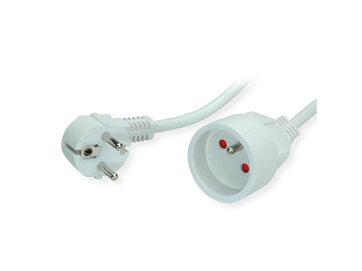 VALUE Extension Cable with 3P. Connectors, UTE Version, AC 230V, white, 3 m