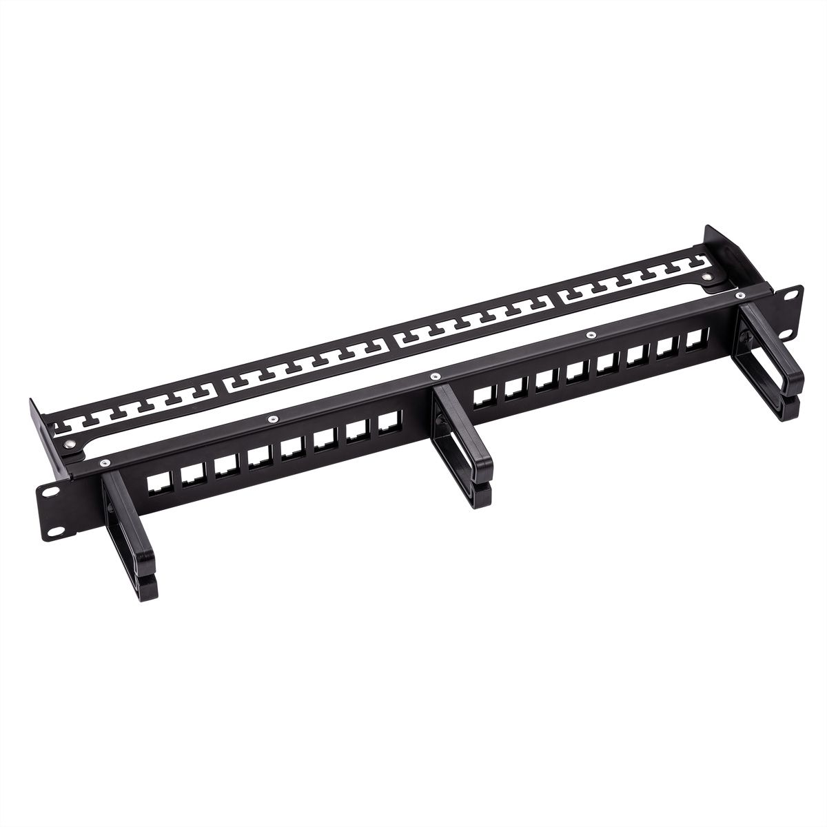 ROLINE 19" keystone patchpaneel, 16P, afgeschermd, zwart