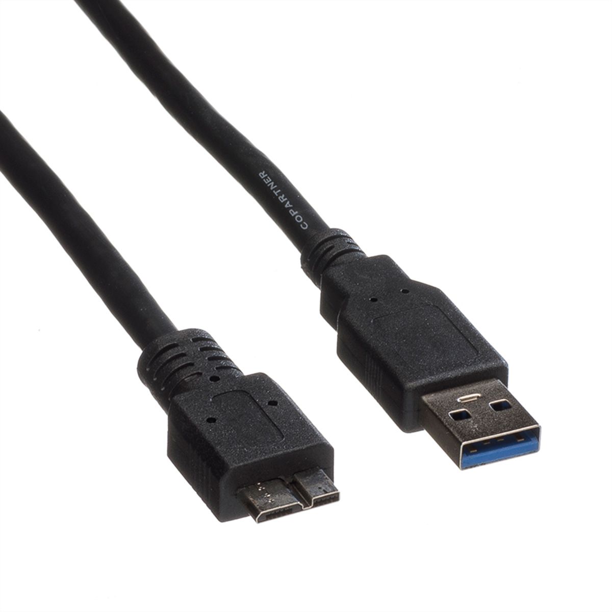 ROLINE USB 3.2 Gen 1 kabel, type, A M - Micro B M, zwart, 0,8 m