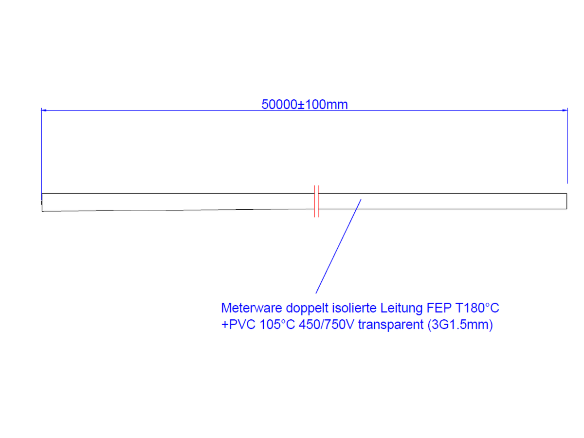BACHMANN transparante kabel 3x1,5 50m, AEH/AEH FEP/Mantel PVC