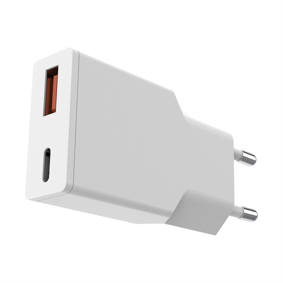 VALUE USB-oplader met Eurostekker, 2 poorten type A+C  , 20W