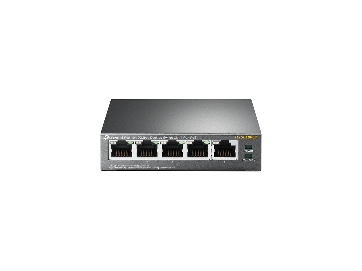 TP-Link TL-SF1005P network switch Unmanaged Fast Ethernet (10/100) Power over Ethernet (PoE) Black