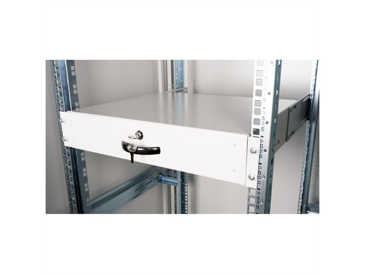 ROLINE 19-inch keyboard rack 2 U, 400 T lockable grey