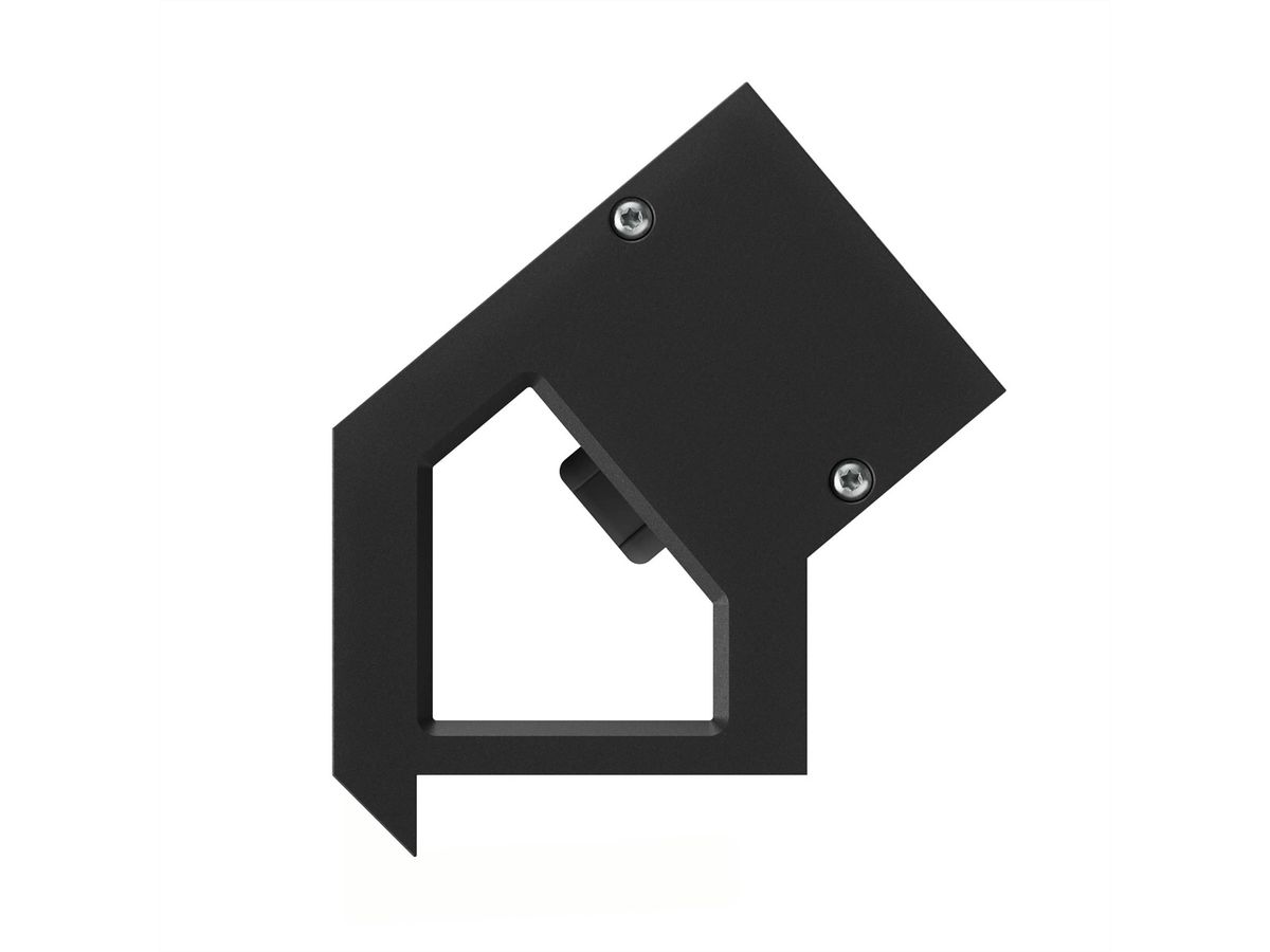 BACHMANN DESK2 ALU BLACK 2xCH 90°, 1xUSB C/C 65W L=0,2m