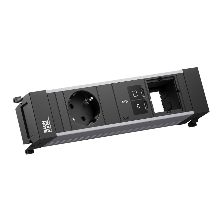 BACHMANN POWER FRAME 1xCEE7/3, 1xUSB C/C 45W 1xCM L=0.2m