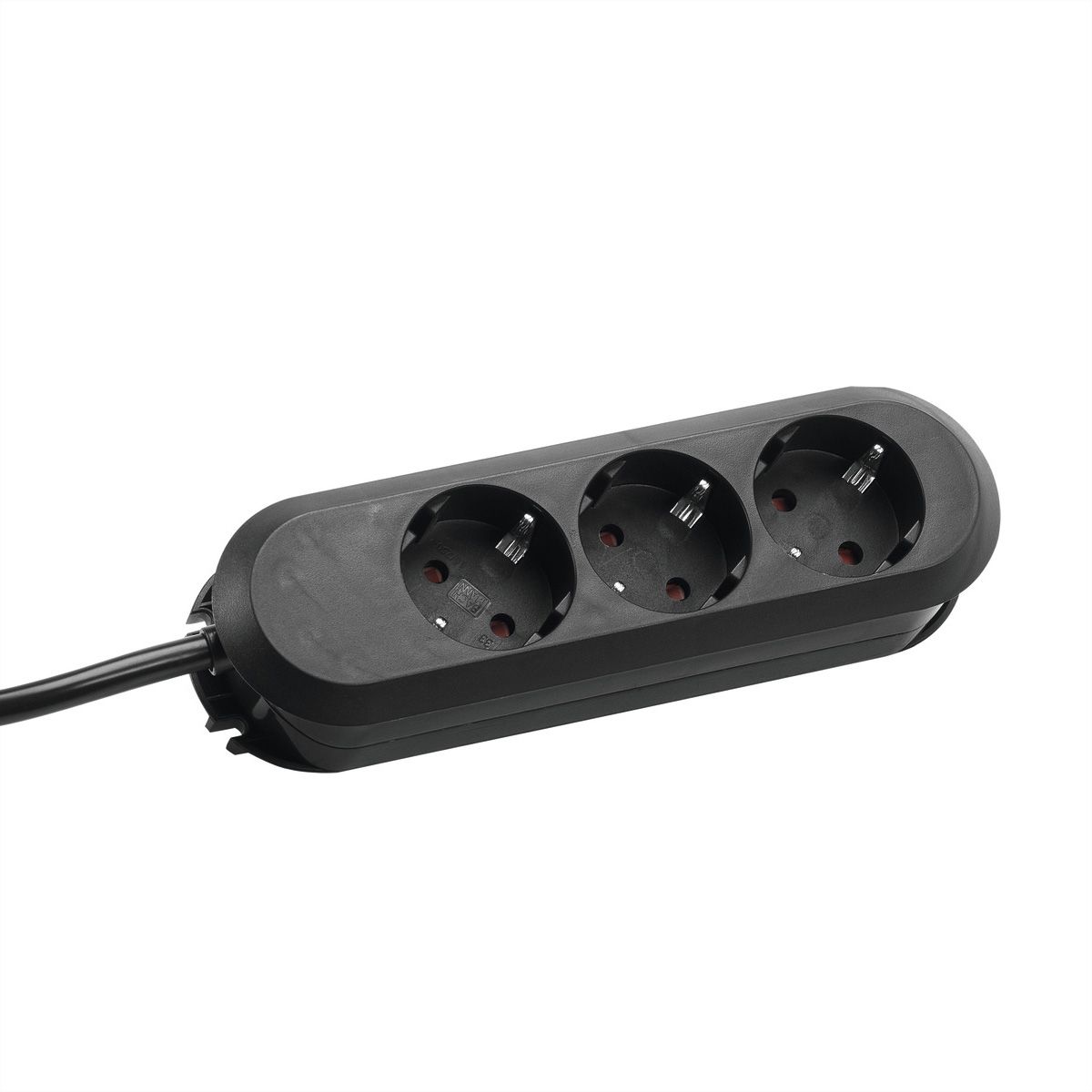 BACHMANN SMART socket strip 3x earthing contact, screwed, black, 5 m