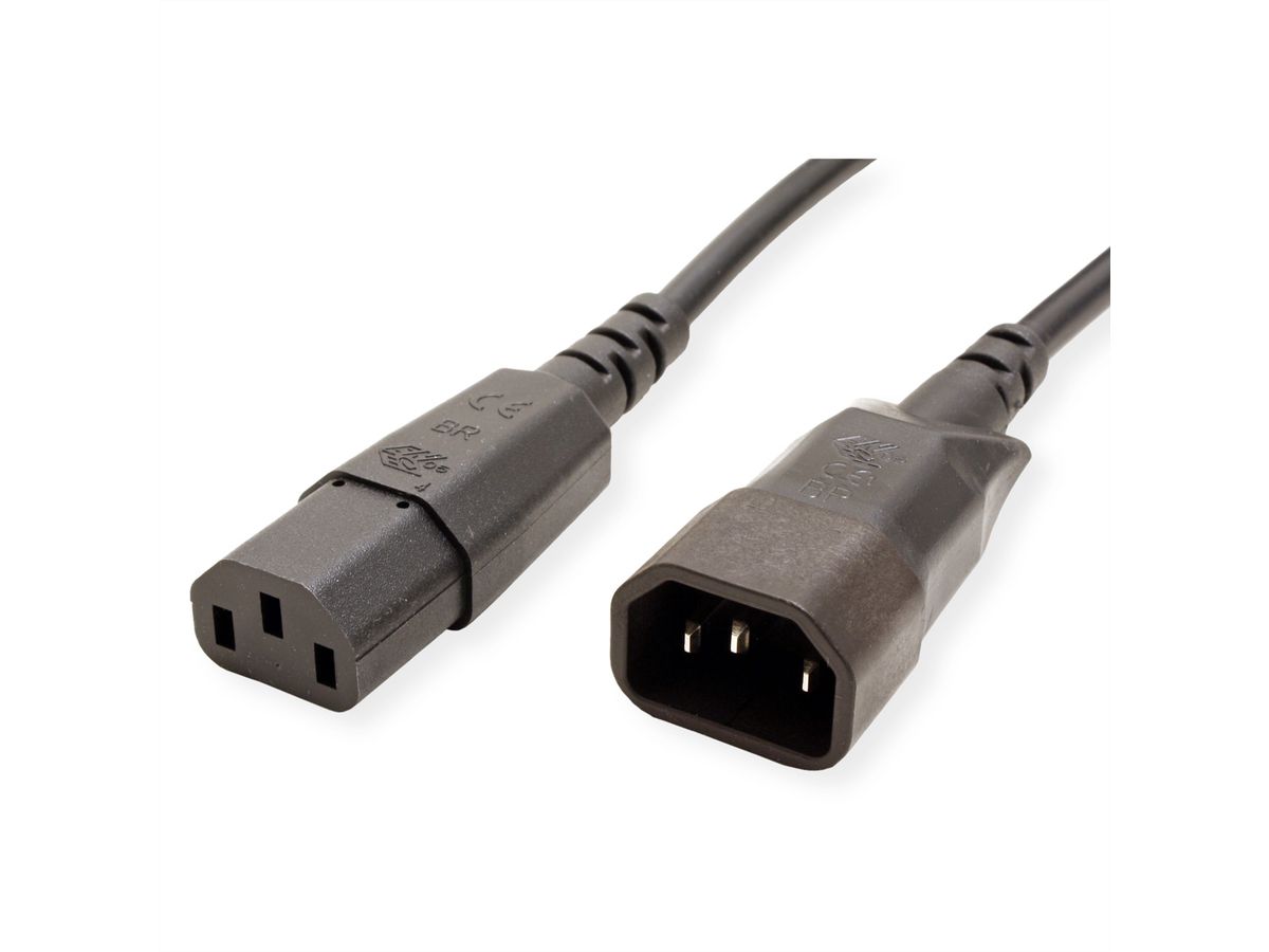 BACHMANN power cable C13-C14, black, 1 m