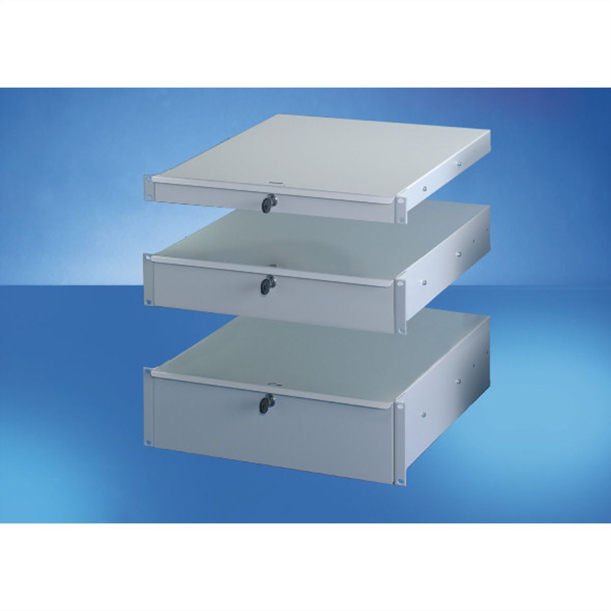 SCHROFF 19" Drawer, 1 U, Front Panel Anodized
