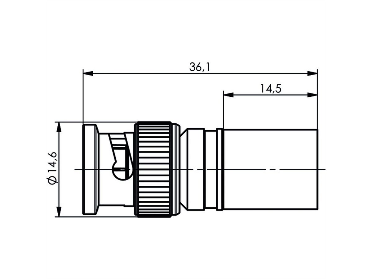 TELEGÄRTNER BNC Straight Plug, RG 213/U, Crimp