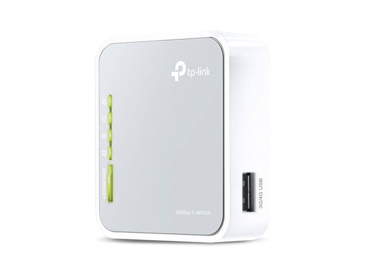TP-LINK TL-MR3020 Single-band (2.4 GHz) Fast Ethernet 3G 4G Grijs, Wit draadloze router